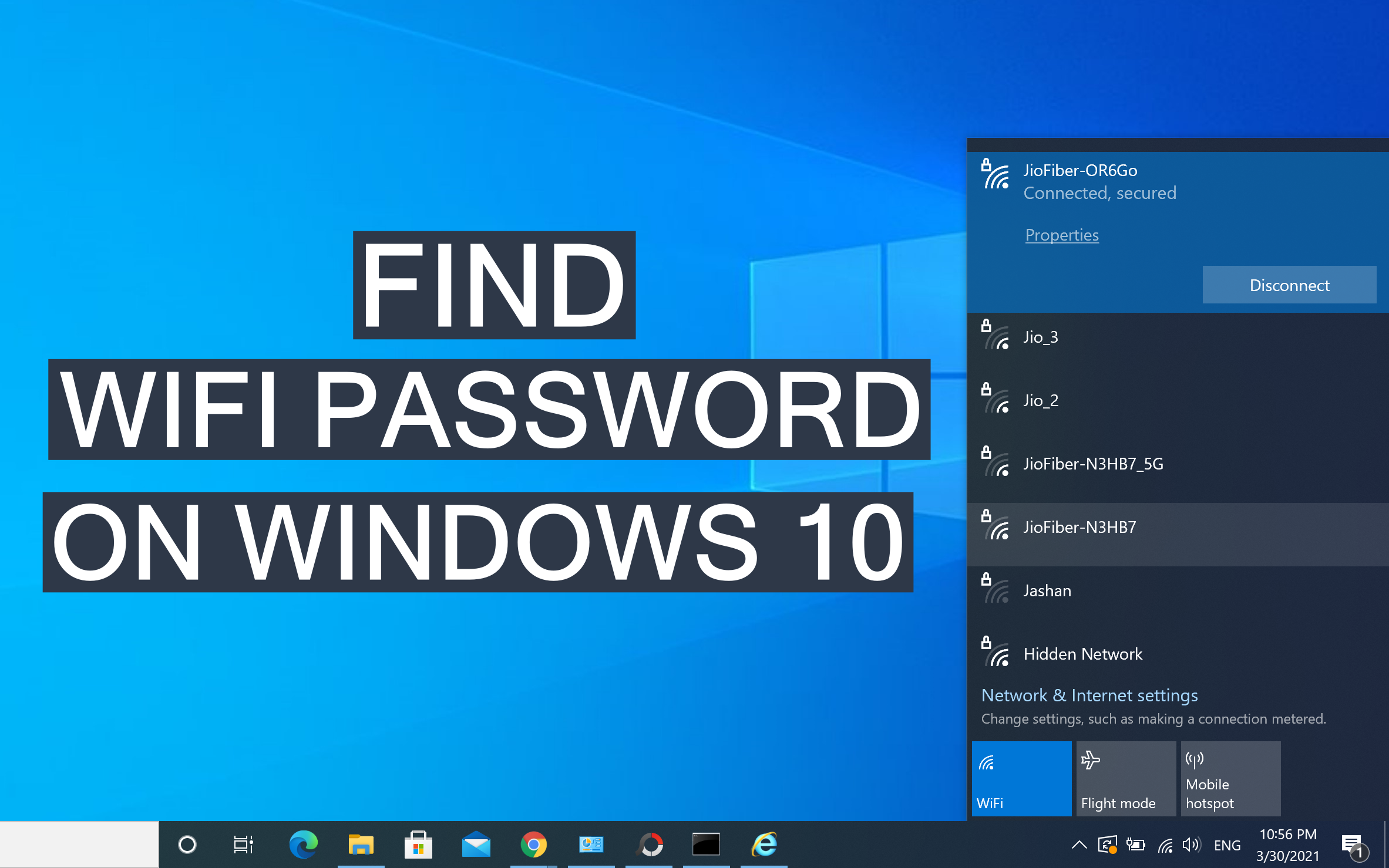 how to find neighbors wifi password on windows 10